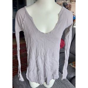 Project Social T, Urban Outfitters, Lng-slv Ribbed Gray Top, Sz XS